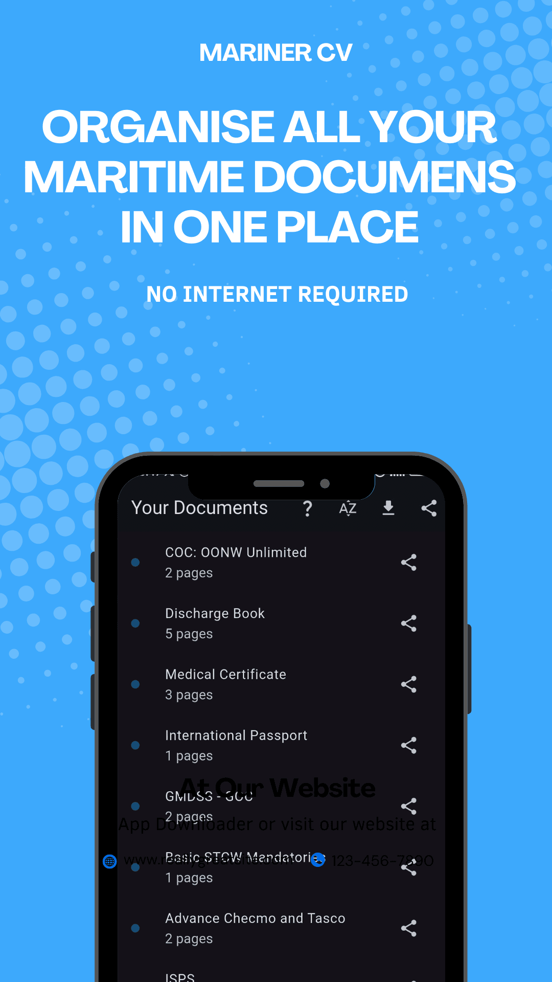 MarinerCV app screenshot 2